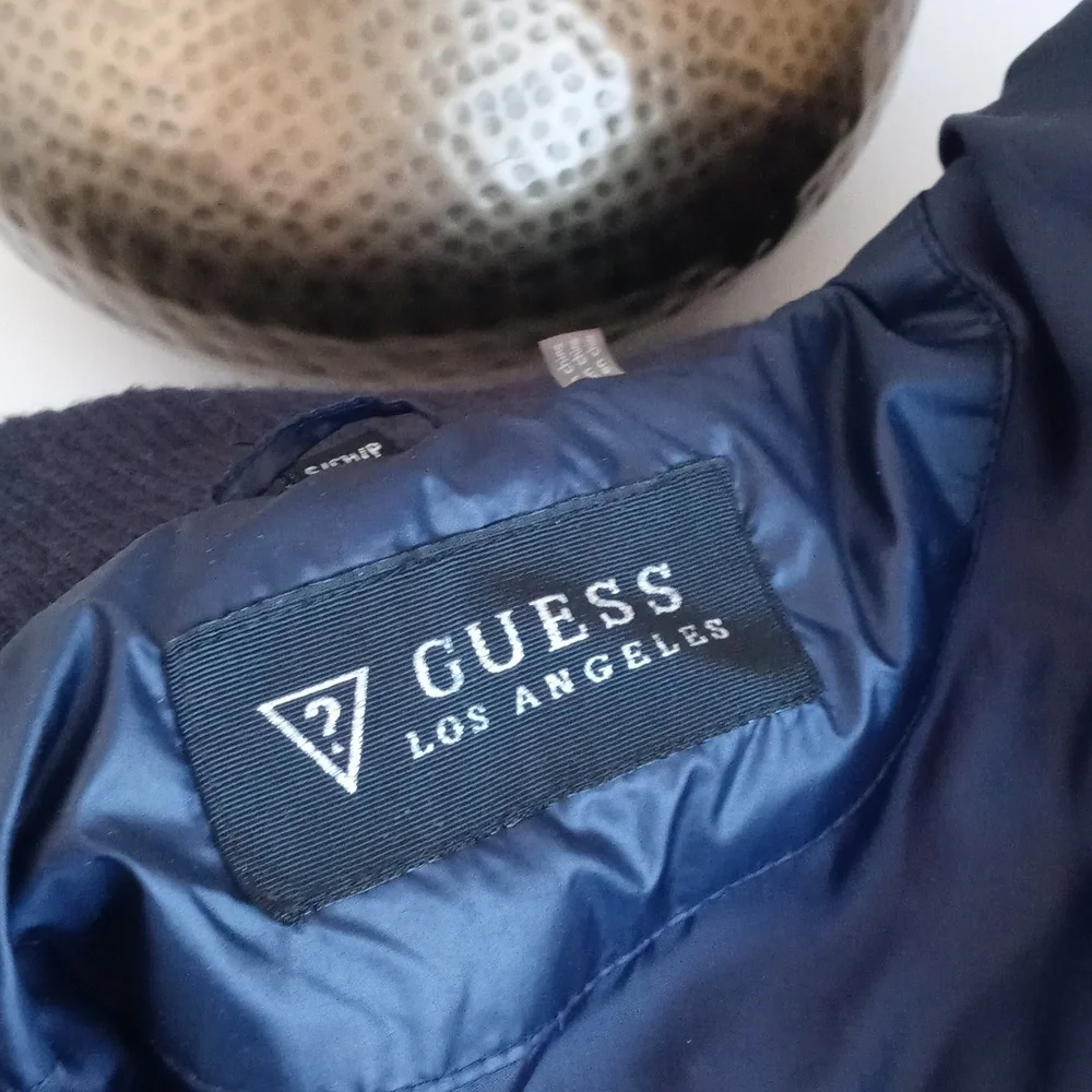 Guess Women’s Navy Blue Quilted Puffer Ski Snow Winter Long Sleeve Coat Small - Picture 5 of 16